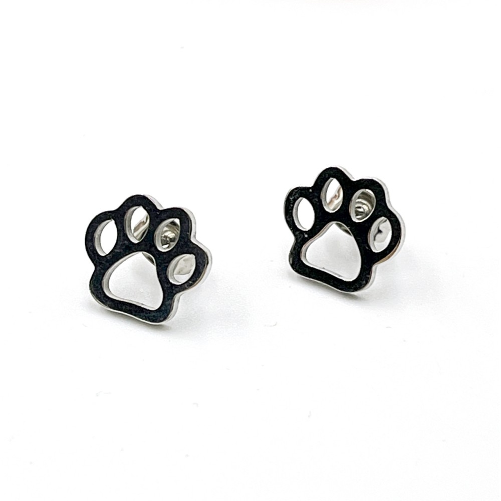 Kolczyki psia łapka łapki srebrne sztyft