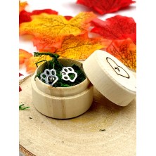 Kolczyki psia łapka łapki złote sztyft