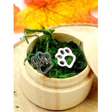 Kolczyki psia łapka łapki złote sztyft