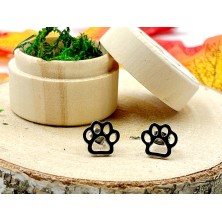 Kolczyki psia łapka łapki złote sztyft