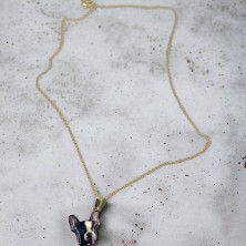 Naszyjnik Buldog Francuski czarno biały