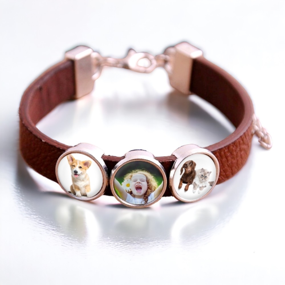 Bransoletka 3 zdjęcia - brązowa