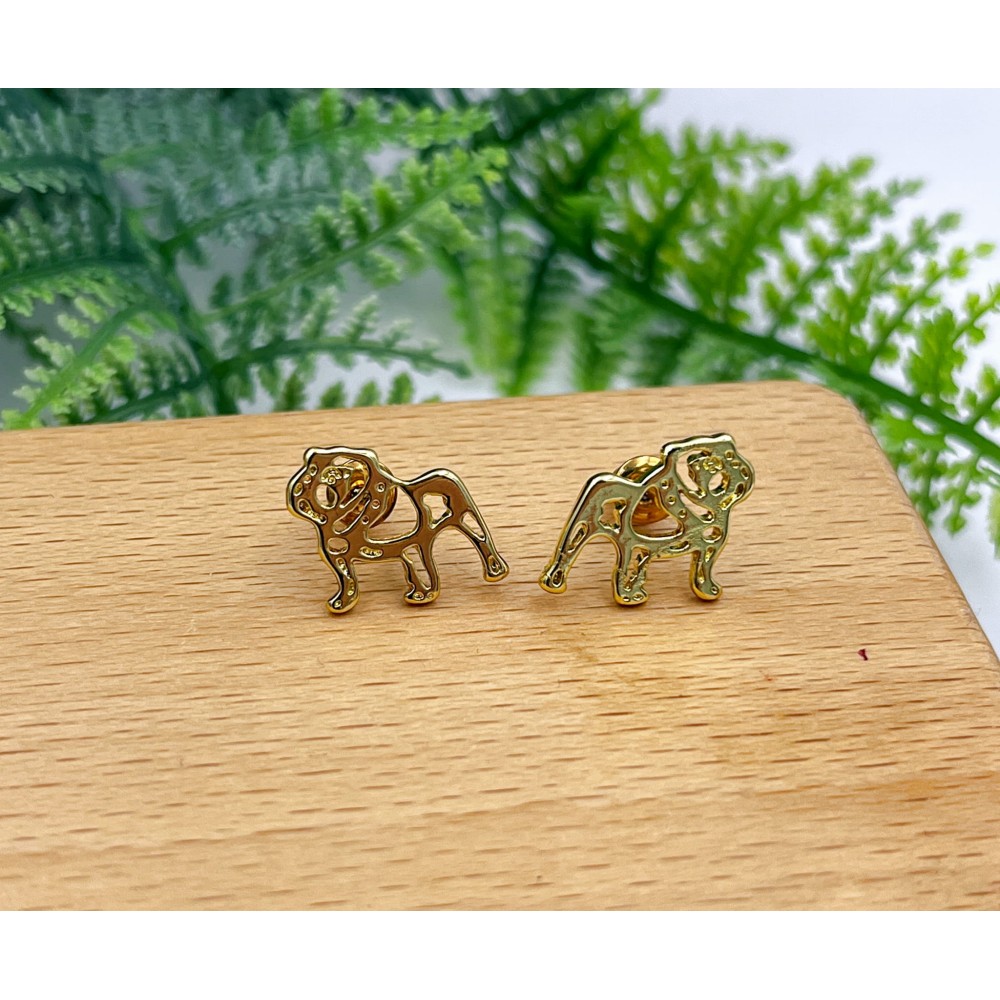 Kolczyki Buldog Angielski złote