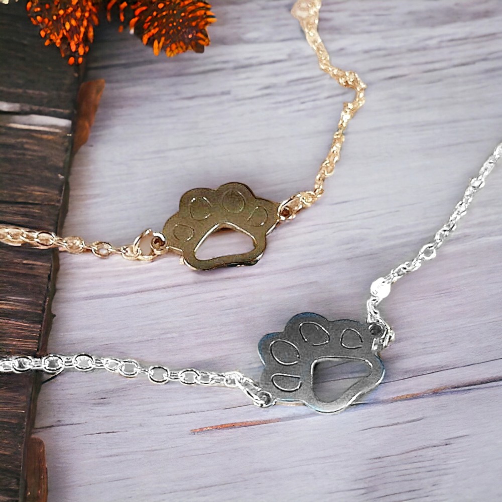 Bransoletka psia łapka złota/srebrna