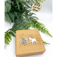 Kolczyki Buldog Angielski srebrne