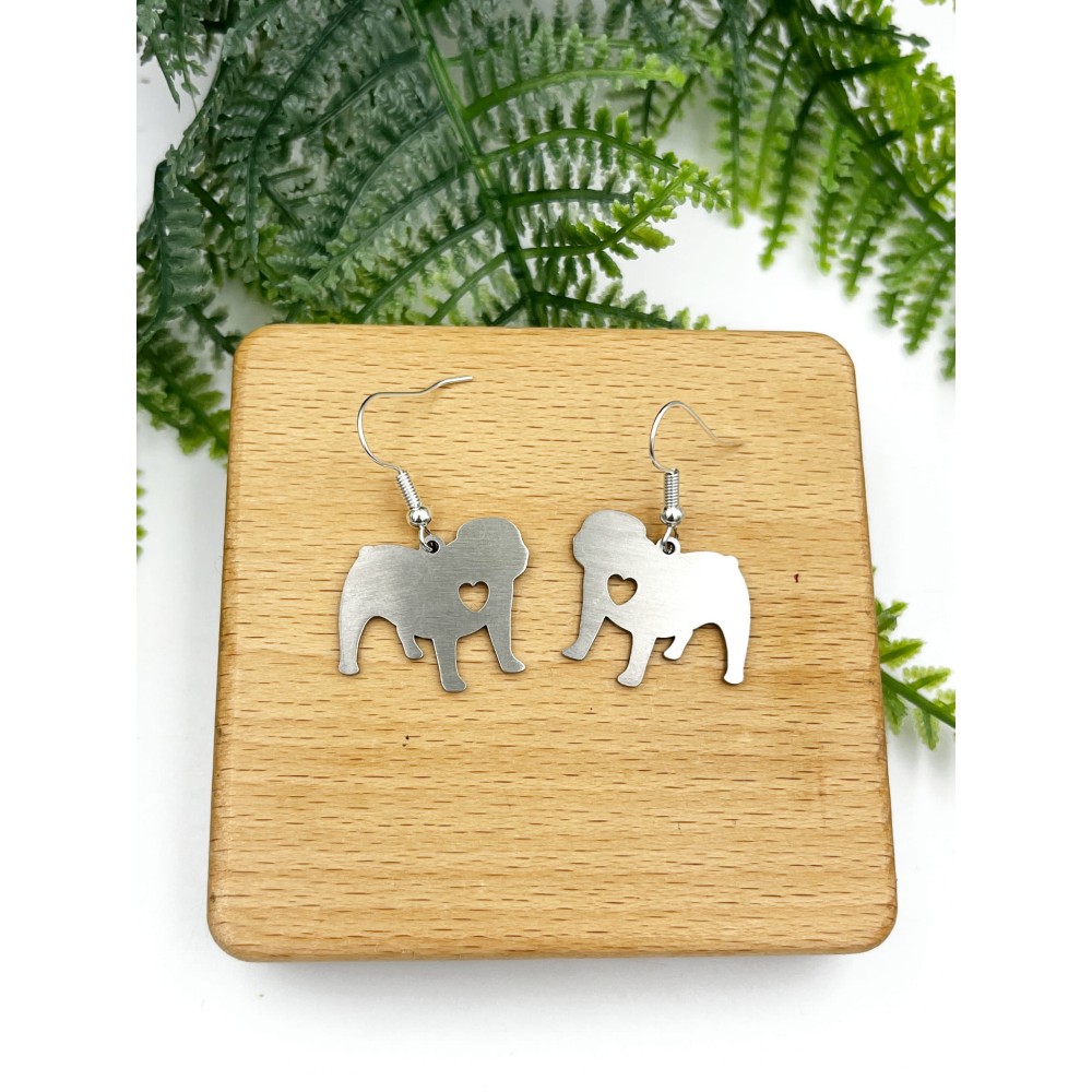 Kolczyki Buldog Angielski srebrne