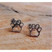 Kolczyki psia łapka łapki srebrne sztyft