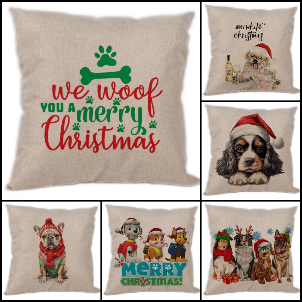 Poszewka na poduszkę Świąteczne psy