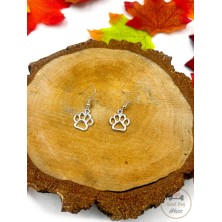 Kolczyki psia łapka łapki srebrne wiszące