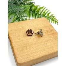 Kolczyki psia łapka łapki czarne sztyft