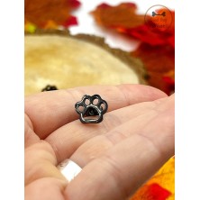 Kolczyki psia łapka łapki czarne sztyft