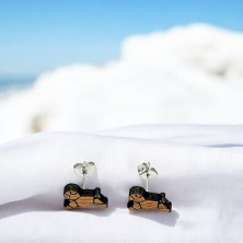 Kolczyki drewniane Mops