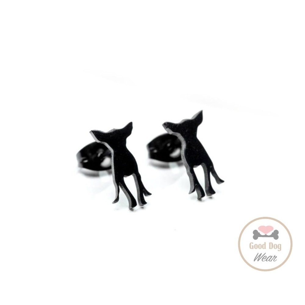 Kolczyki Chihuahua czarne sztyft