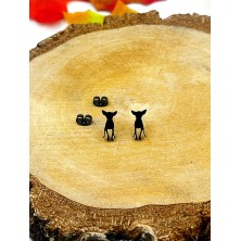 Kolczyki Chihuahua czarne sztyft