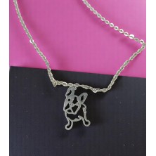 Naszyjnik Buldog Francuski srebrny 2