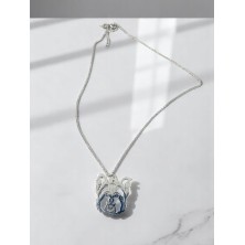 Naszyjnik Yorkshire Terrier głowa srebrny