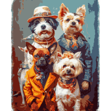 Malowanie po numerach Psy 2