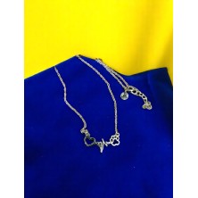 Naszyjnik Puls łapka i serce antyczne złoto