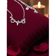 Naszyjnik Puls łapka i serce antyczne złoto