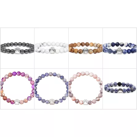 Bransoletka Psia łapa srebrna/złota 7 czakr KOLORY