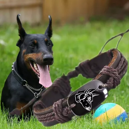 Bransoletka Doberman skórzana