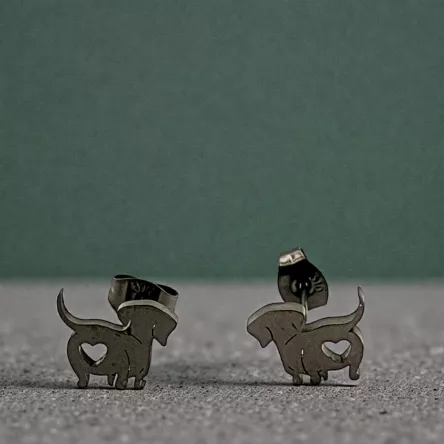 Kolczyki Jamnik srebrne/złote/czarne