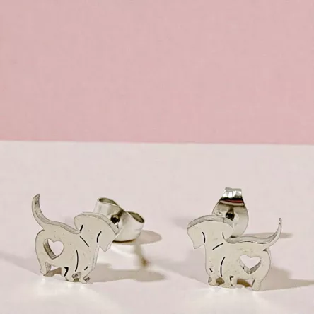 Kolczyki Jamnik srebrne/złote/czarne