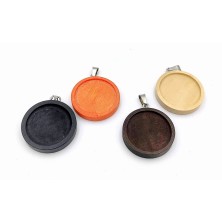 Naszyjnik drewniany 25mm personalizowany