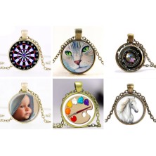 Naszyjnik 25mm personalizowany złoto antyczne