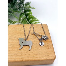 Naszyjnik Mops srebrny