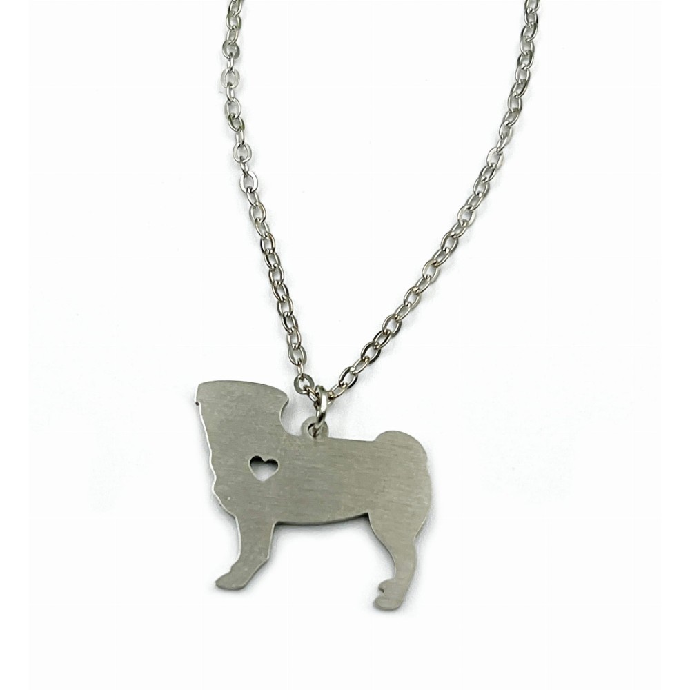 Naszyjnik Mops srebrny