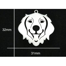 Naszyjnik Golden Retriever głowa srebrny