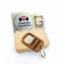 Brelok otwieracz drewniany z grawerem