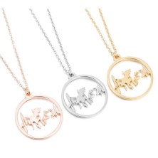 Naszyjnik Bulterier linia życia puls złoty