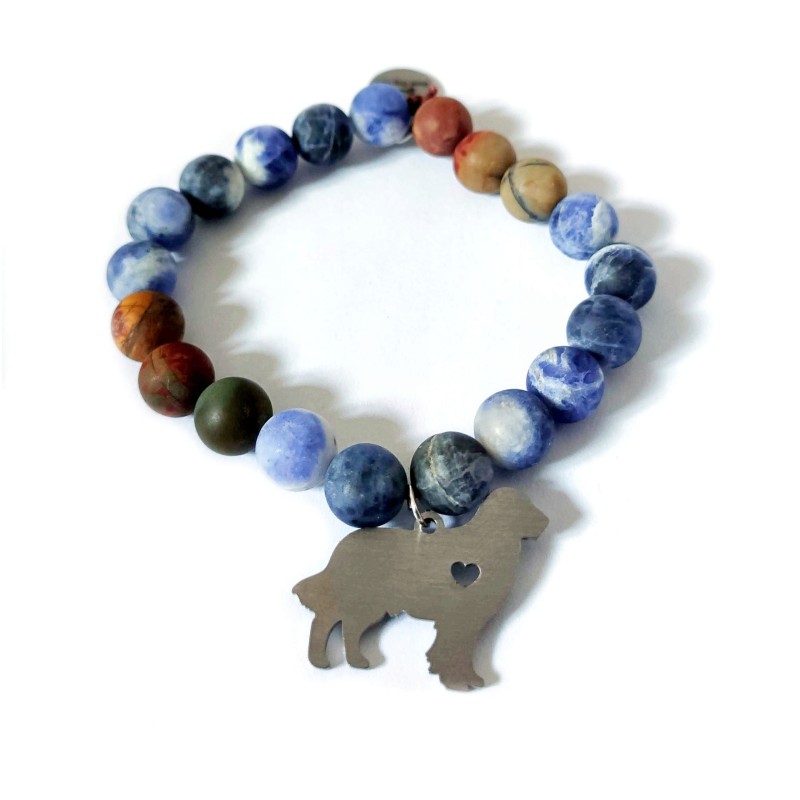 Bransoletka Golden Retriever z koralikami