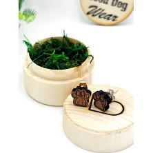 Kolczyki drewniane Psie łapki