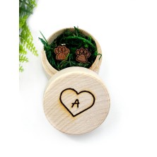 Kolczyki drewniane Psie łapki