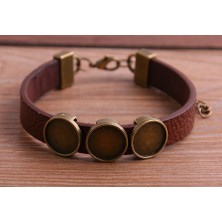 Bransoletka 3 zdjęcia - brązowa