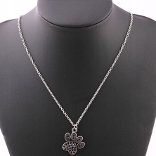 Naszyjnik psia łapka czarna z cyrkoniami