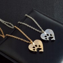 Naszyjnik serce psia łapka złoty