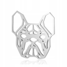 Naszyjnik Buldog Francuski głowa srebrny