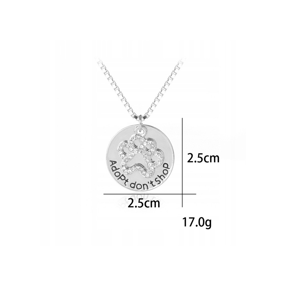 Naszyjnik Adopt don't shop z cyrkoniami