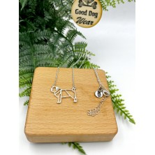 Naszyjnik Mops geometryczny srebrny