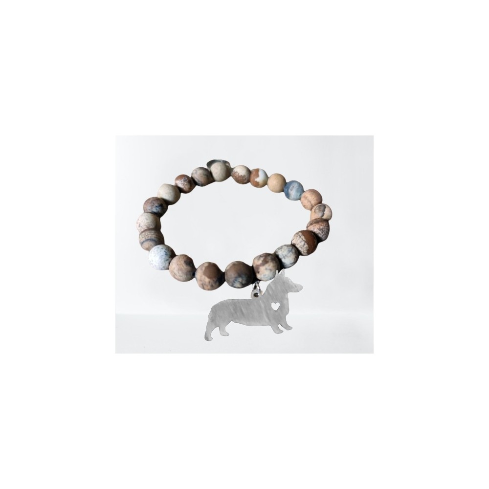 Bransoletka Welsh Corgi z koralikami