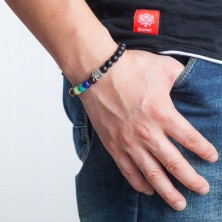 Bransoletka Psia łapa srebrna/złota 7 czakr KOLORY