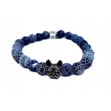 Bransoletka Buldog Francuski srebrna/złota