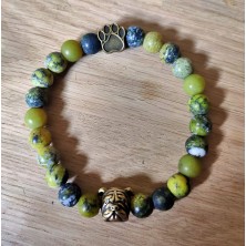 Bransoletka Buldog Angielski srebrna/złota