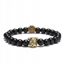 Bransoletka Buldog Angielski srebrna/złota