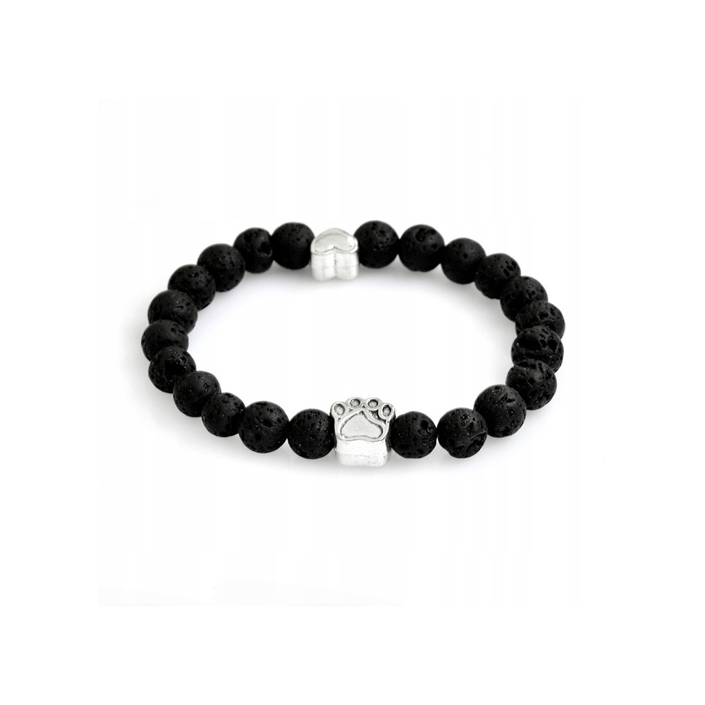Bransoletka z kamieni Psia łapka+serce