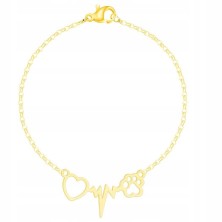 Bransoletka psia łapka PULS złota/srebrna